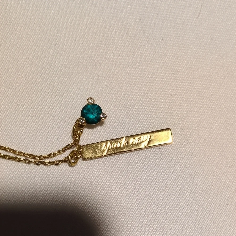 NWOT Kate Spade Gold And Emerald Necklace